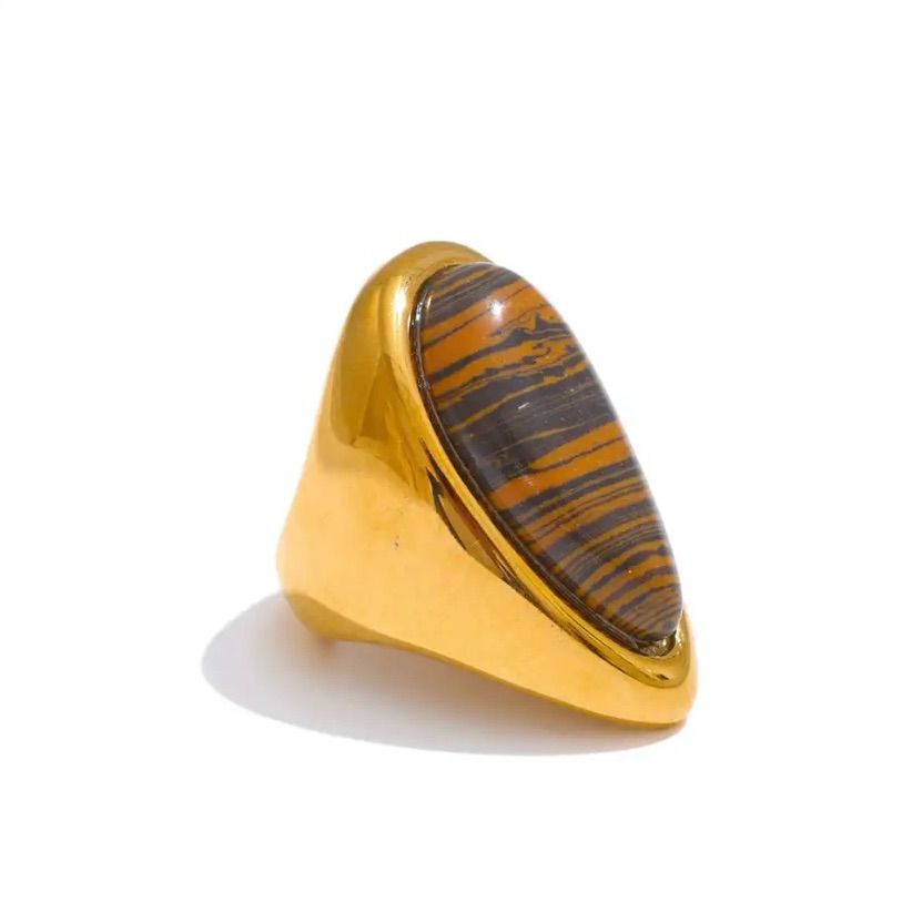 Gold And Brown Statement Ring